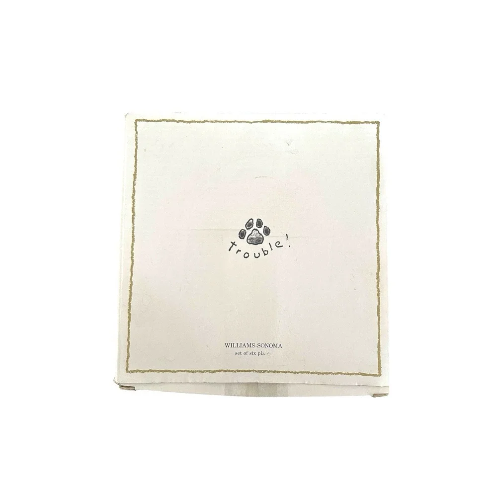 Williams Sonoma Trouble! Bull Terrier 6 Plates 8